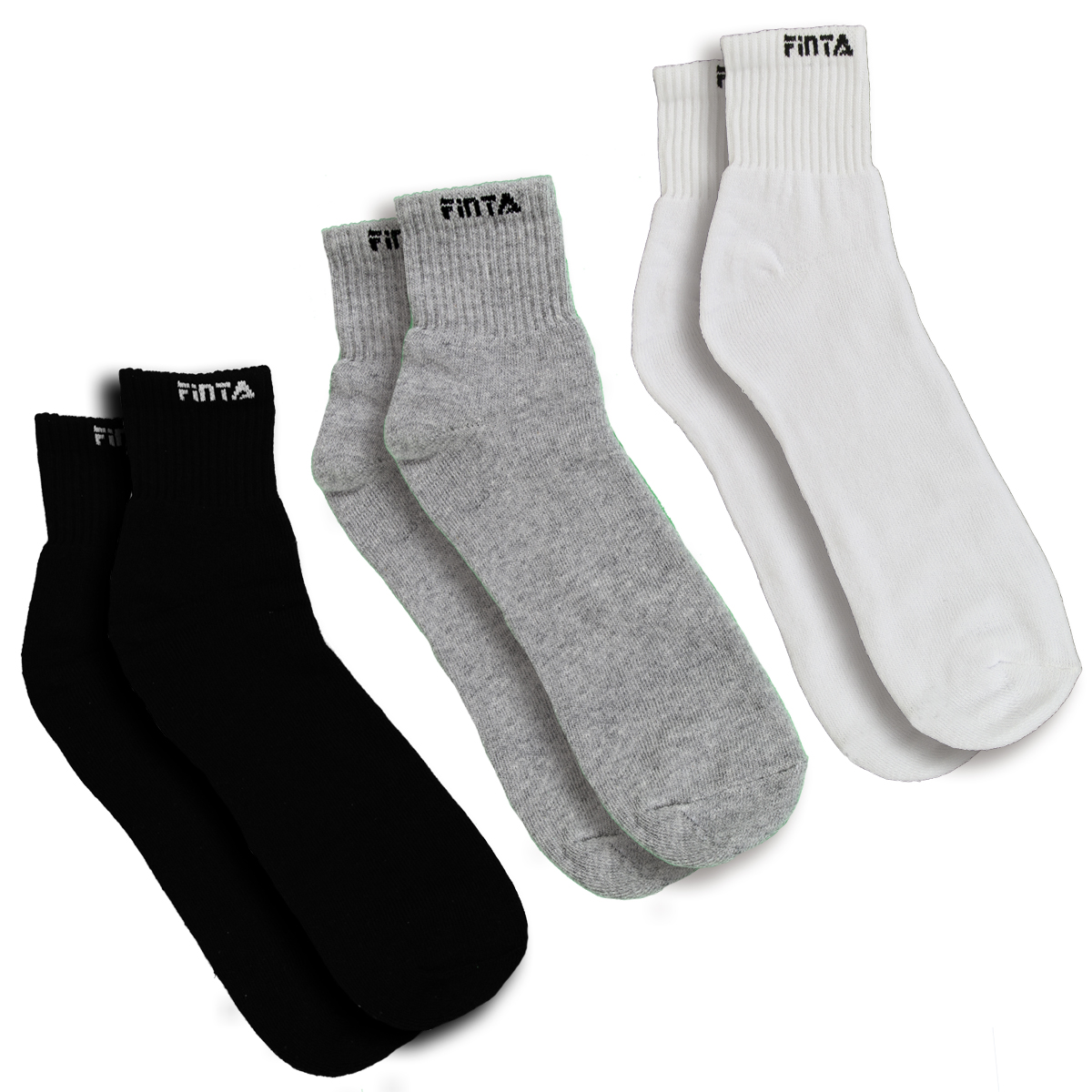 Meia Cano Médio Finta Unissex Algodão Kit...